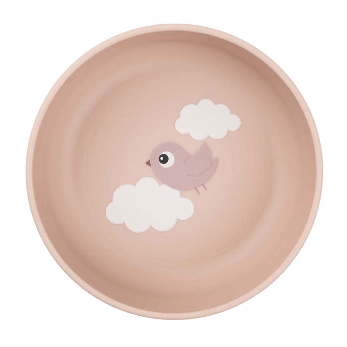 Fait par le bol de nourriture des cerfs heureux nuages ​​rose