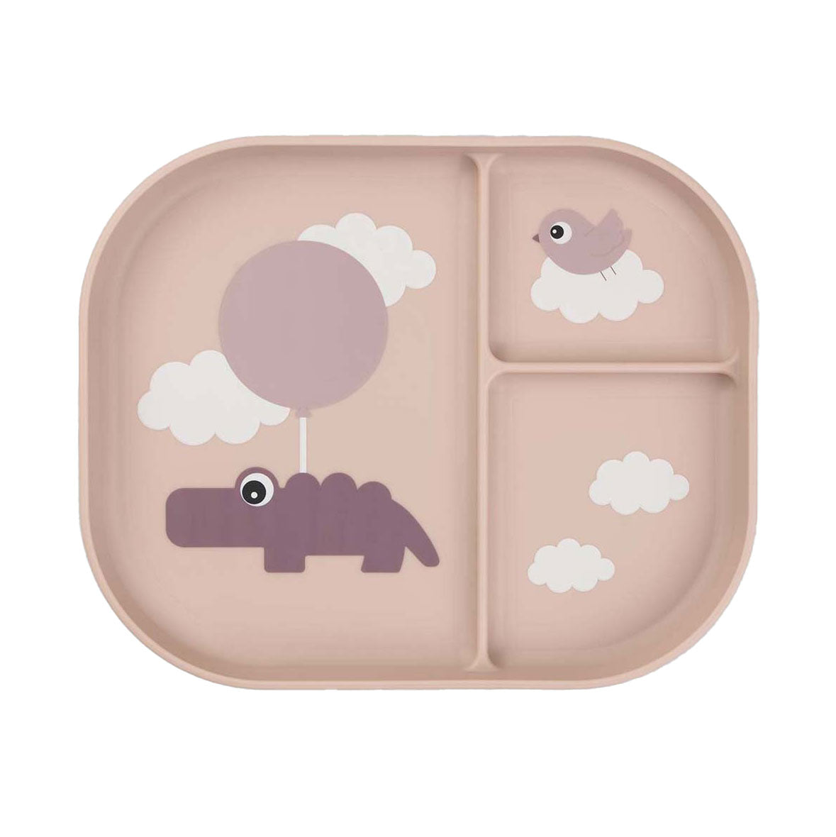 Fait par plaque de compartiment de cerf nuages ​​heureux rose