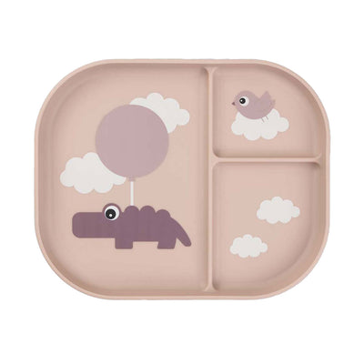 Fait par plaque de compartiment de cerf nuages ​​heureux rose