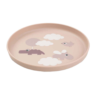 Fait par plaque de compartiment de cerf nuages ​​heureux rose