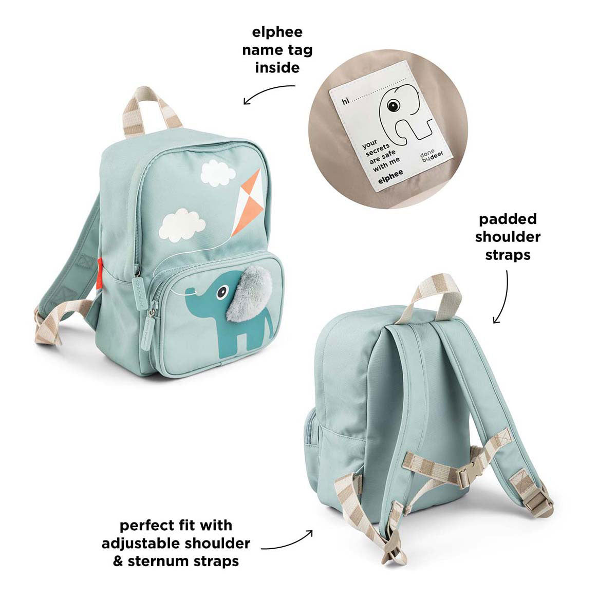 Fait par le sac à dos pour enfants Elphee Blue 4 L