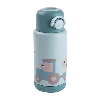 Fait par des cerfs isolés bouteille de boisson minuscule ferme - bleu