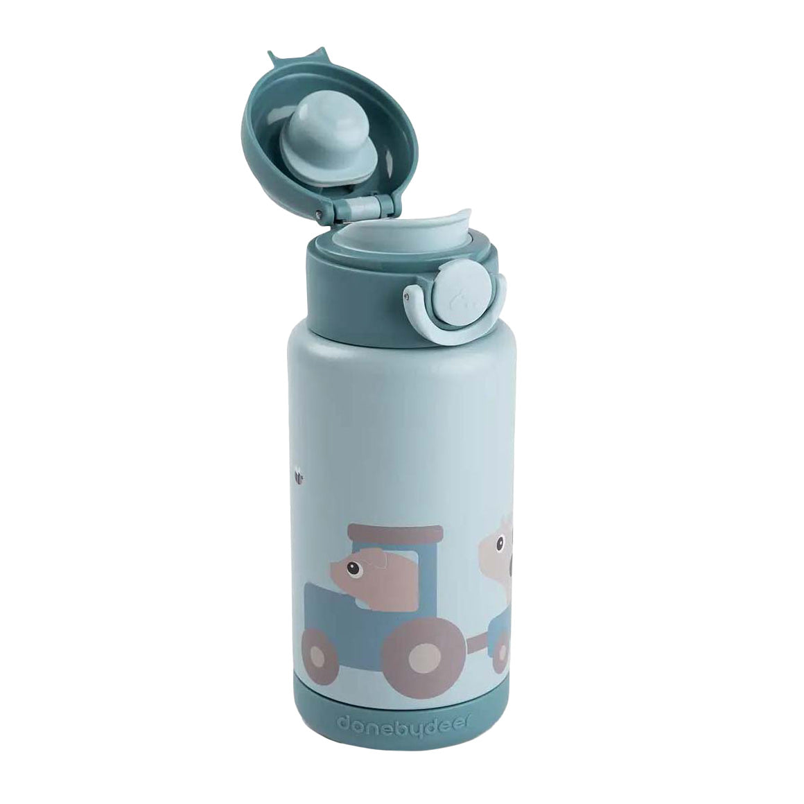 Fait par des cerfs isolés bouteille de boisson minuscule ferme - bleu