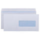 Enveloppes blanches viking 80g m2 229x114mm fermeture autocollante fenêtre droite