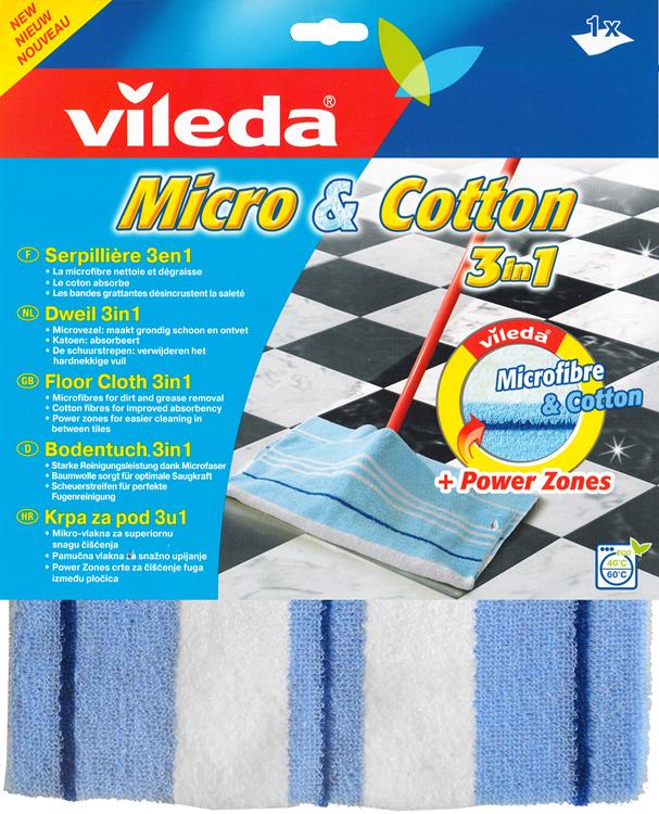 Vileda 1002839 - vadrouille micro coton 50x60 | 12 pièces