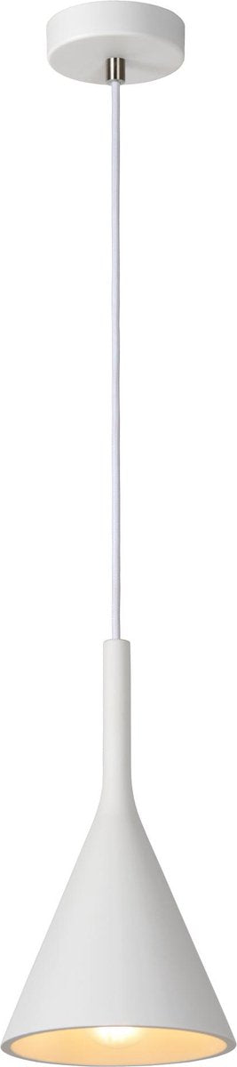 Lucide gipsy - suspension - ø 16,5 cm - 1xe27 - blanc - japandi