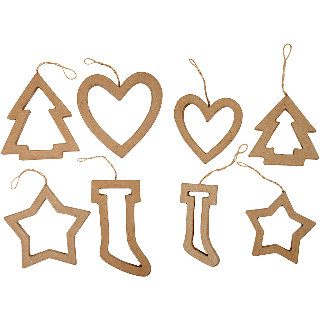 Creativ company Décorations de Noël, h: 9+12 cm, 24 pièces, 1 boîte