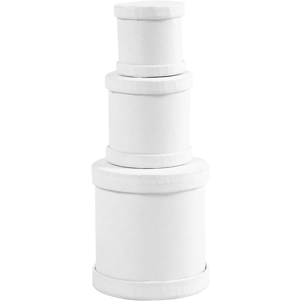 Creativ company coffret batterie, h: 4+5+7 cm, d 4+5+6,5 cm, blanc, 1 set