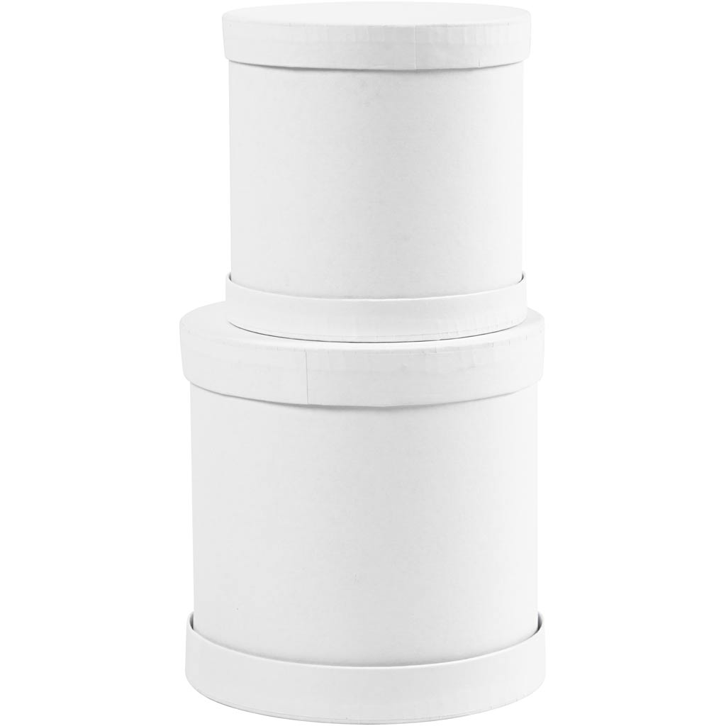 Creativ company set de boîtes à batterie, h: 11+13 cm, d 11+13 cm, blanc, 1 set