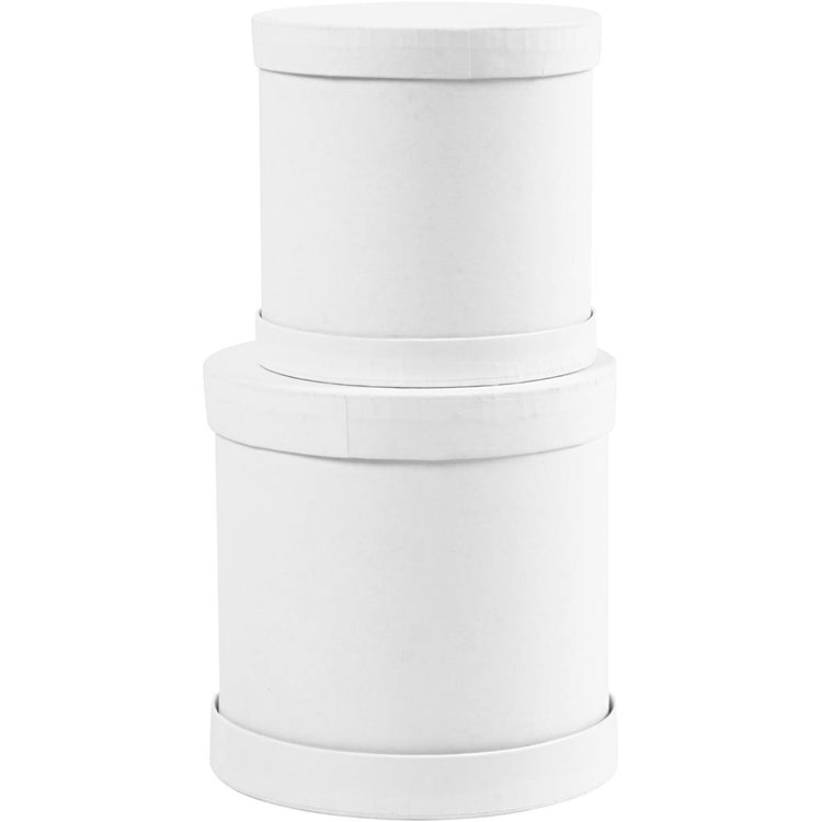 Creativ company set de boîtes à batterie, h: 11+13 cm, d 11+13 cm, blanc, 1 set