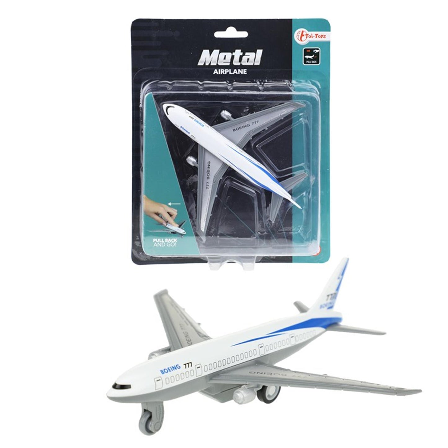 Tirez le dos aéronef métal Boeing 777