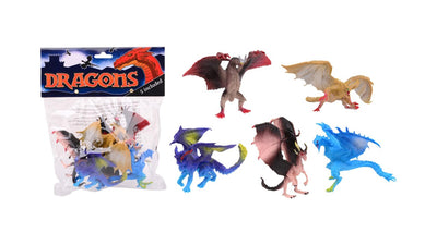 Johntoy john jouet dragons dans un sac lot de 5 pièces