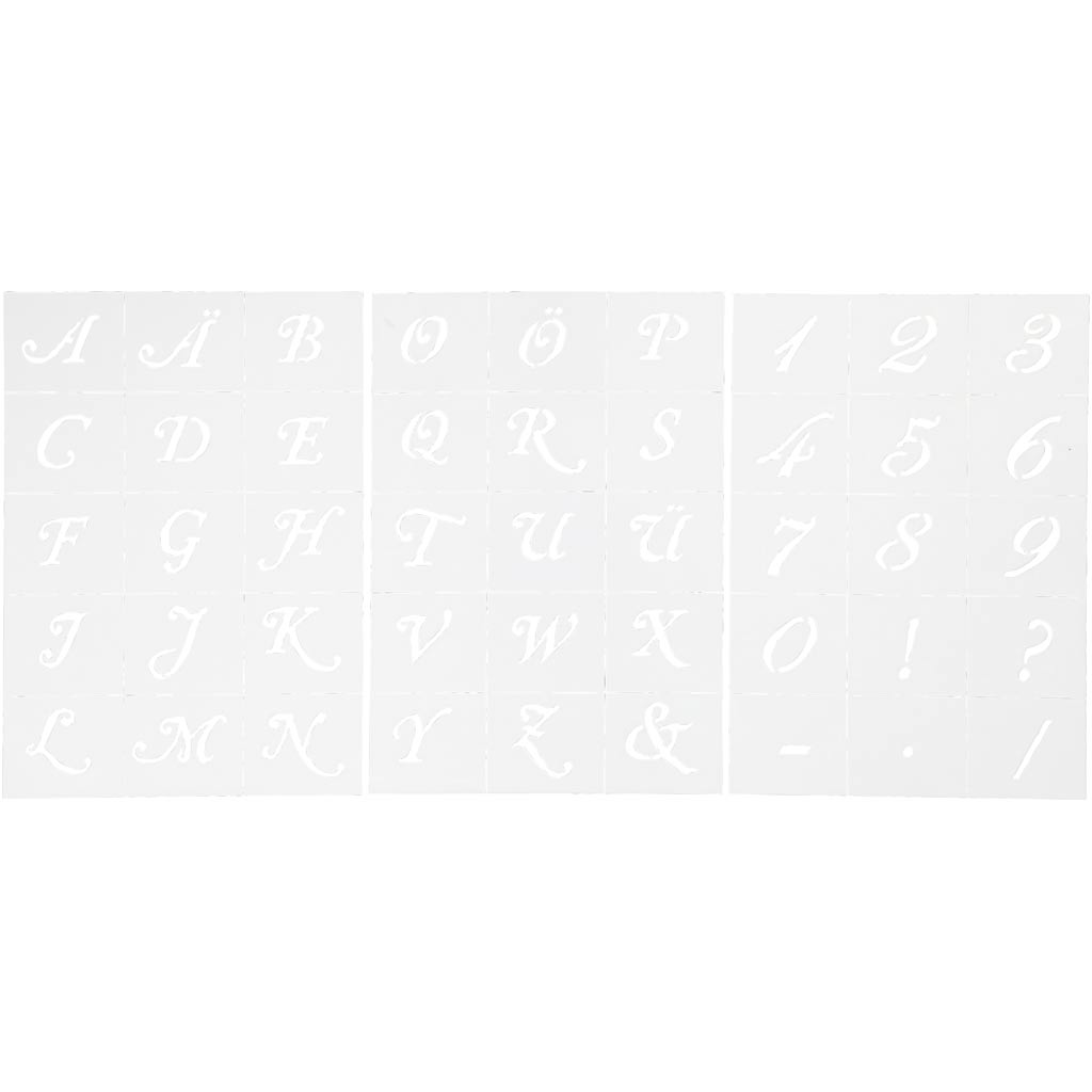 Modèle de lettres et de chiffres de la société Creativ