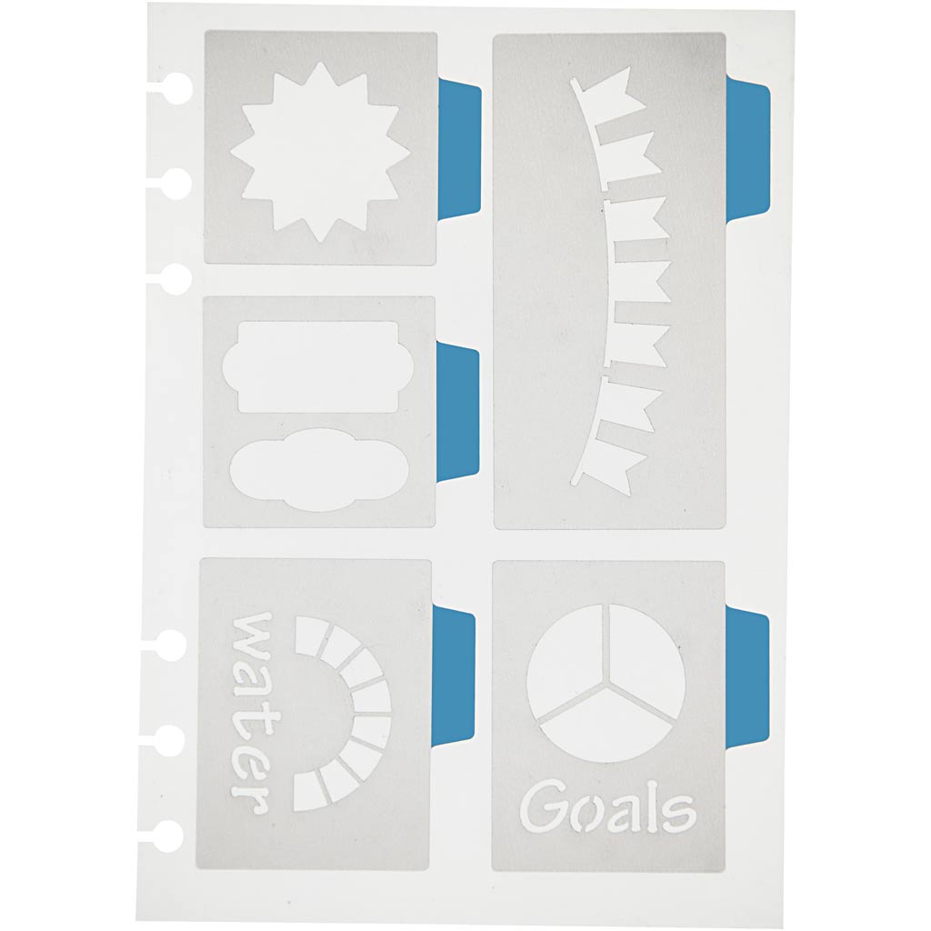 Gabarit, 5 grands motifs, feuille 12,5x17,5 cm, 1 feuille