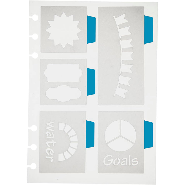 Gabarit, 5 grands motifs, feuille 12,5x17,5 cm, 1 feuille