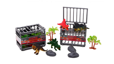 Johntoy john jouet dinosaures en cage 10 pièces