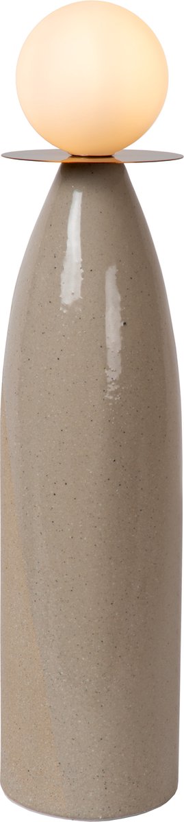 Lucide figaro - lampe de table - ø 12 cm, h 53,5cm - 1xg9 - gris - japandi