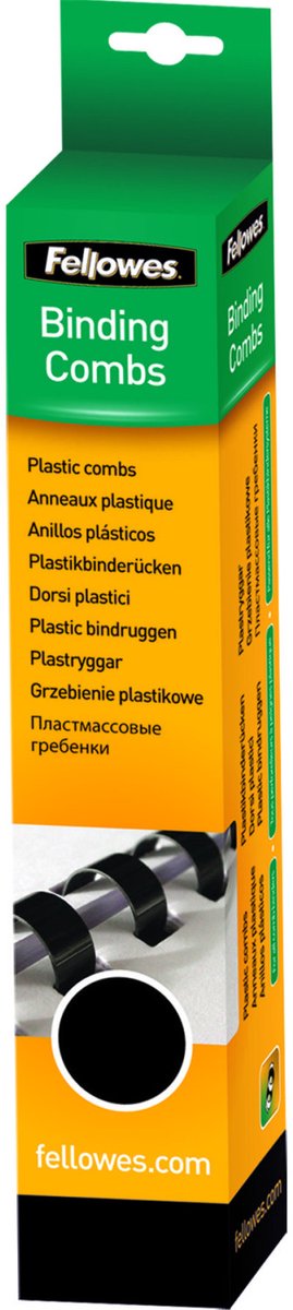 Fellowes peignes à reliure en plastique ronds 12 mm - noirs (25 pièces)