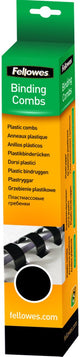 Fellowes peignes à reliure en plastique ronds 12 mm - noirs (25 pièces)