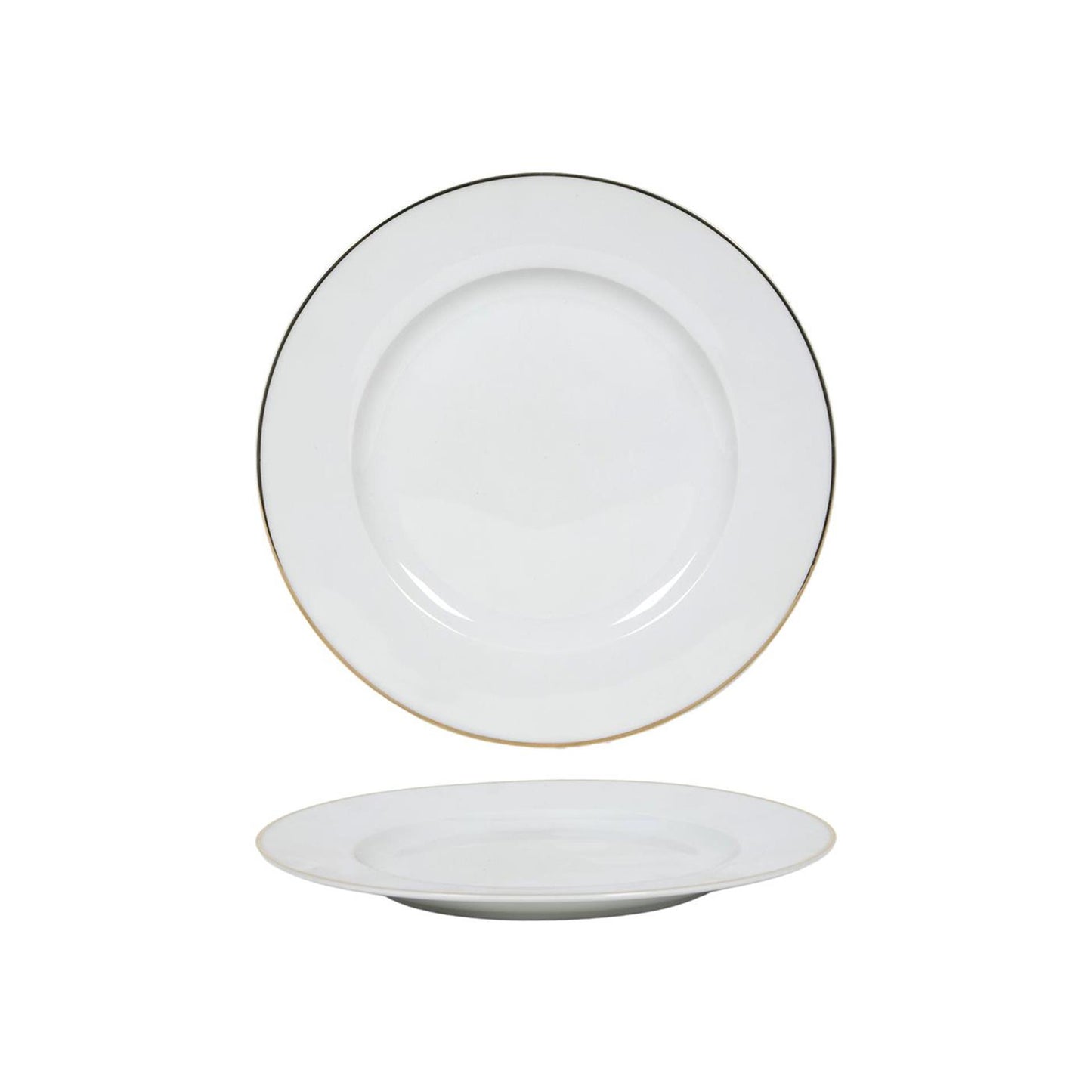 Assiette bord or blanc ø20,5cm boîte de 6