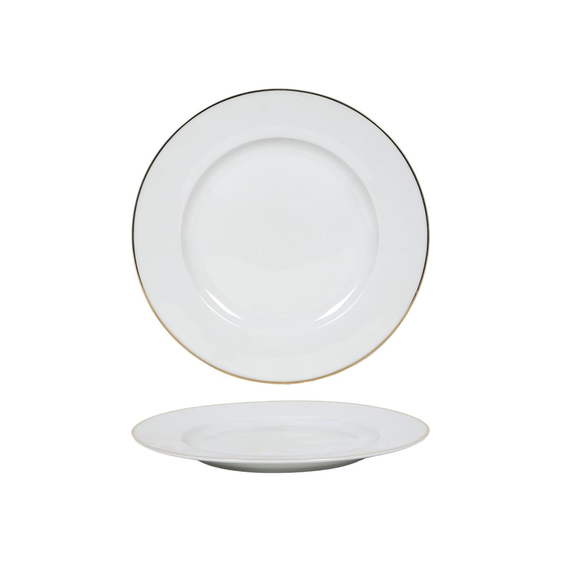 Assiette bord or blanc ø20,5cm boîte de 6