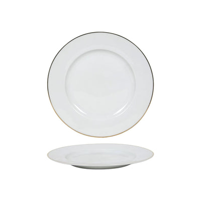 Assiette bord or blanc ø20,5cm boîte de 6
