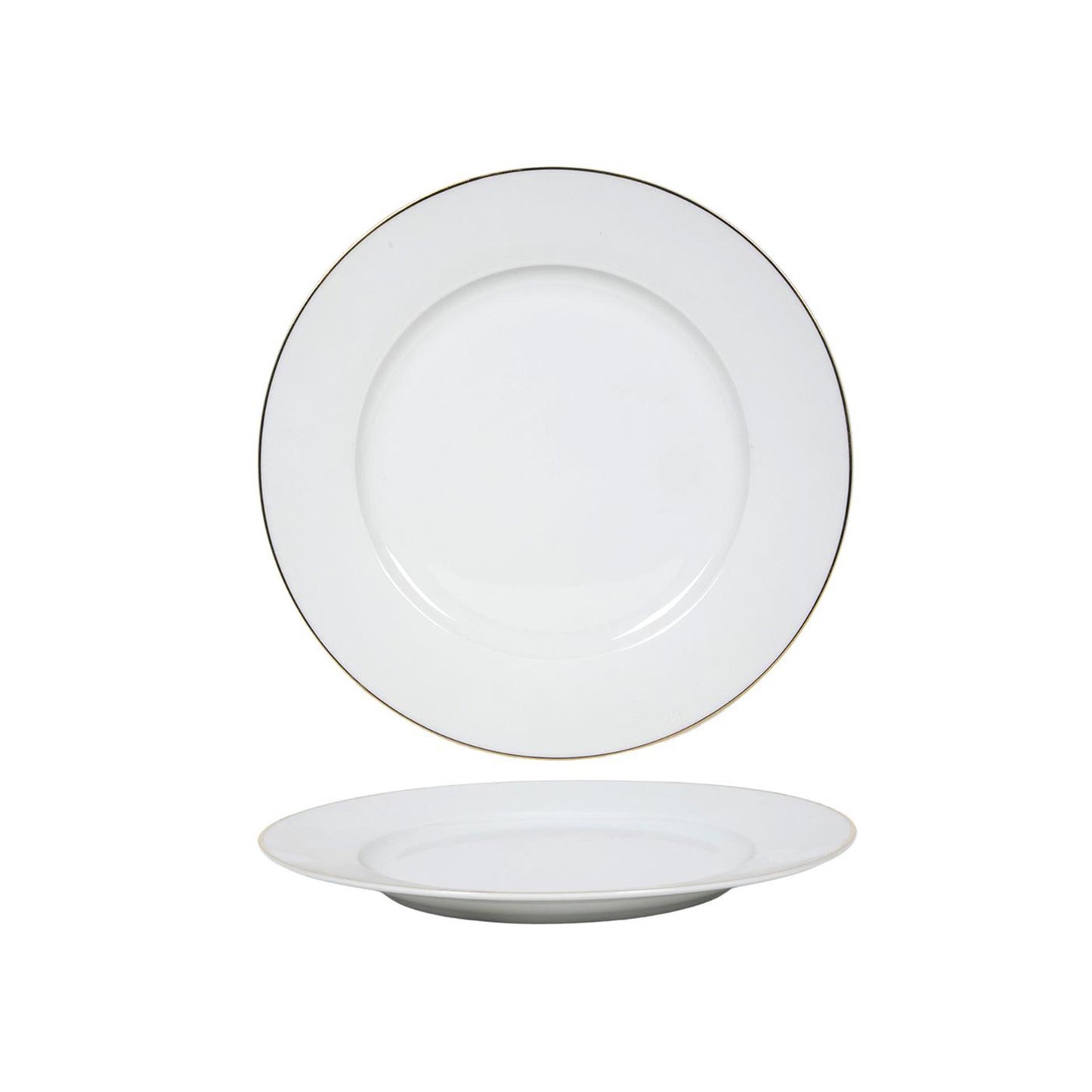 Assiette bord or blanc ø27cm boîte de 6