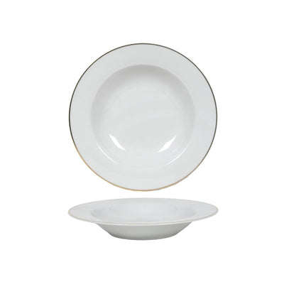 Assiette creuse bord or blanc ø21cm boîte de 6