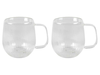 Lignes de verre à double paroi 2 pièces