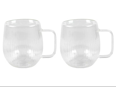 Lignes de verre à double paroi 2 pièces