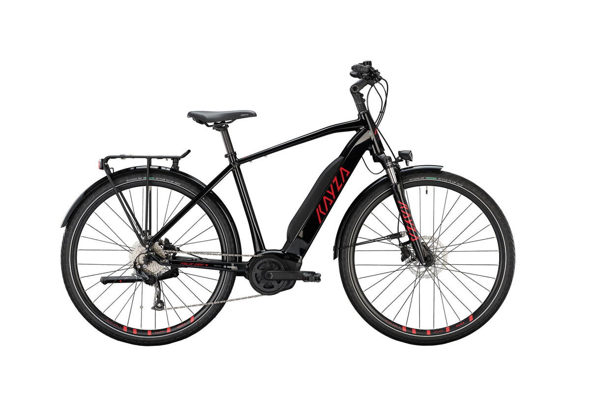 Vélo de trekking électrique Kayza talik dry 4 mod. 22 ebike talik sec 28 52 diam. 9sp noir rouge