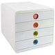 Popbox 4 tiroirs 314398d blanc arlequin