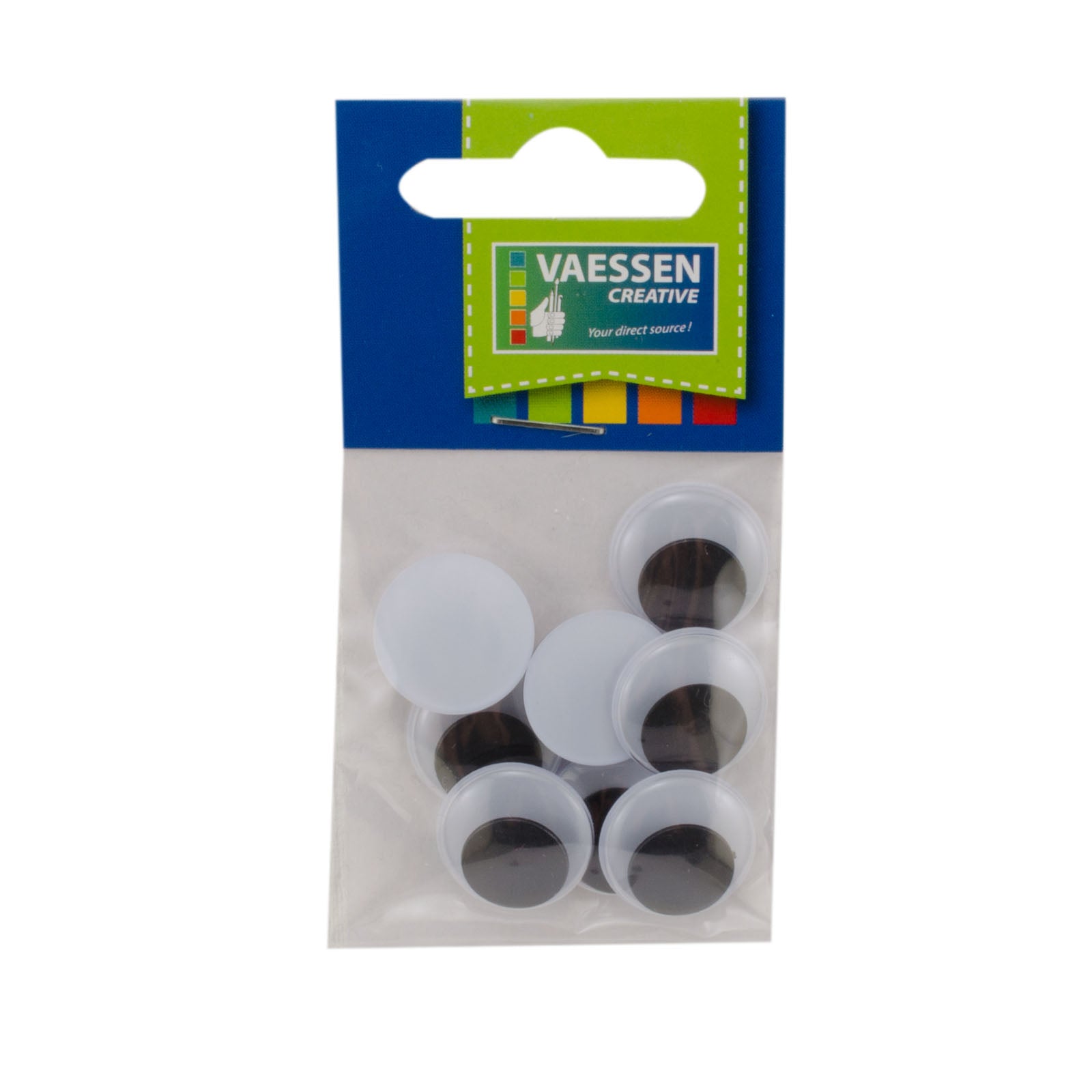 Vaessen creative • yeux écarquillés blanc-noir 18mm 8pcs