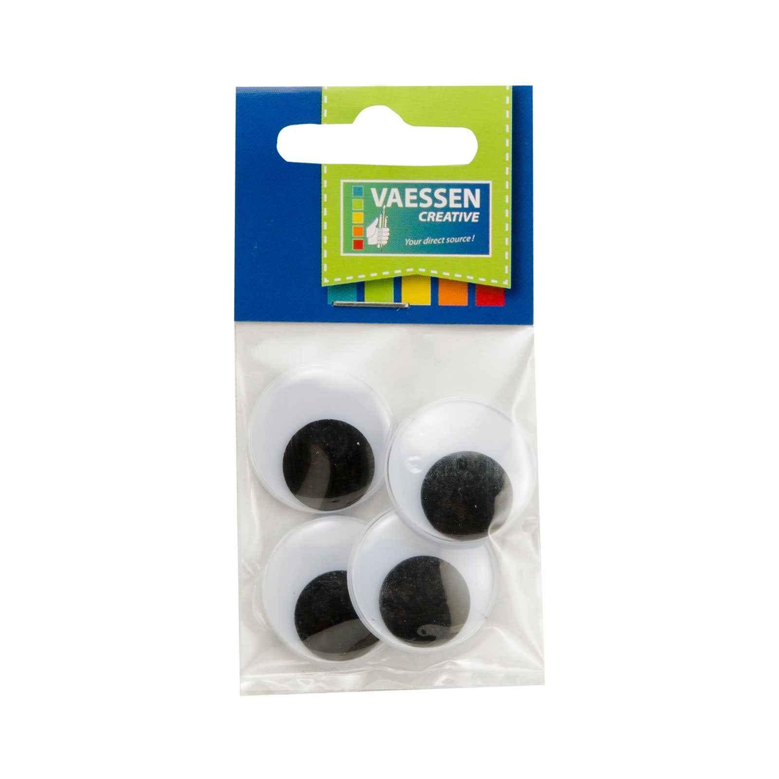 Vaessen creative • yeux écarquillés blanc-noir 25mm 4pcs