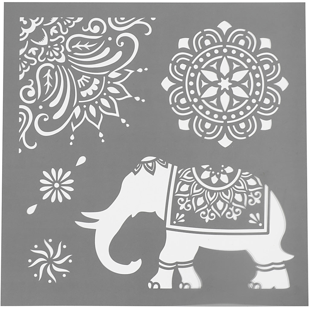 Gabarit d'entreprise Creativ, motifs ethniques, format 30,5x30,5 cm, épaisseur 0,31 mm, 1 feuille