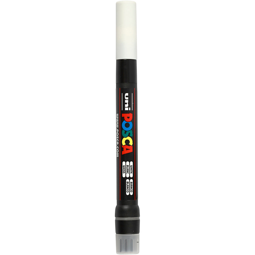 Marqueur Posca Uni-Posca, AFM PCF350, épaisseur de ligne 1-10 mm, pinceau, blanc, 1 pièce
