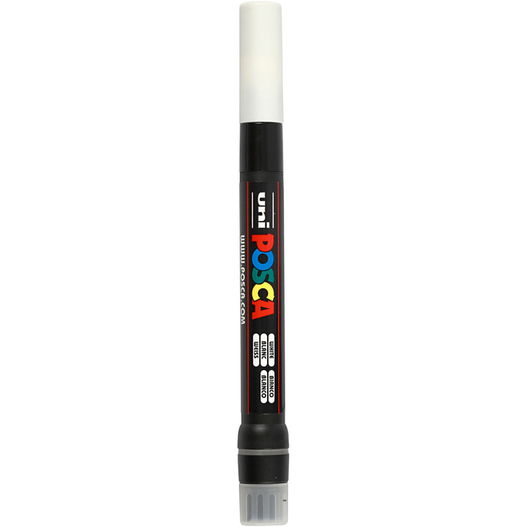 Marqueur Posca Uni-Posca, AFM PCF350, épaisseur de ligne 1-10 mm, pinceau, blanc, 1 pièce