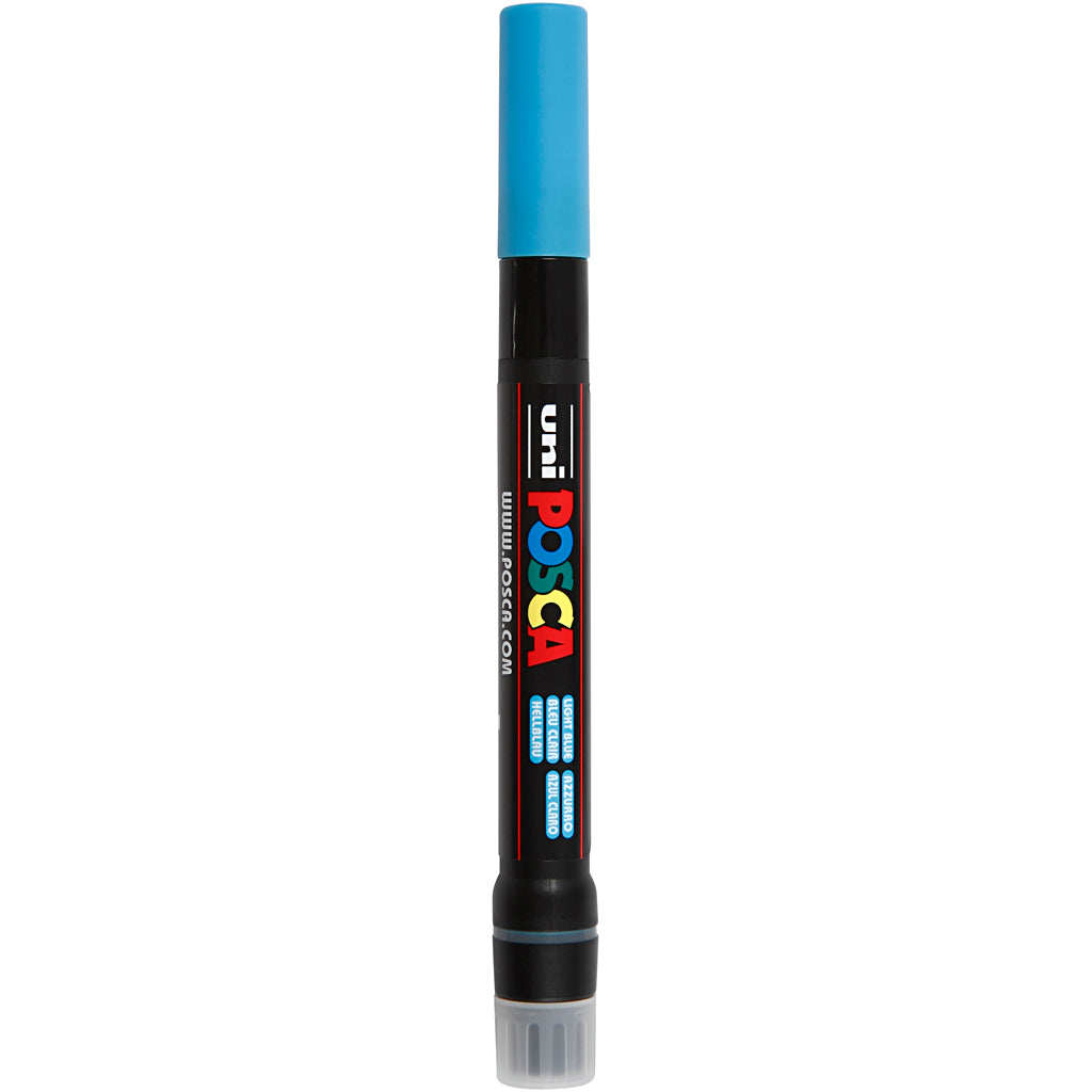 Marqueur Posca Uni-Posca, AFM PCF350, épaisseur de ligne 1-10 mm, pinceau, bleu clair, 1 pièce