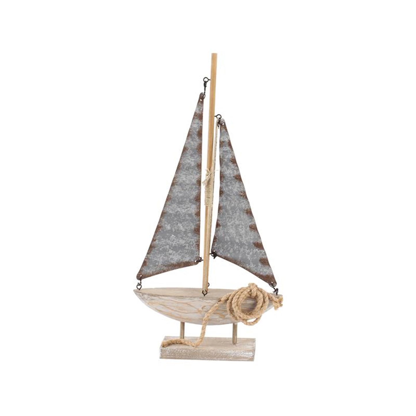 Cosydecor voilier bois zinc 19x5x38cm