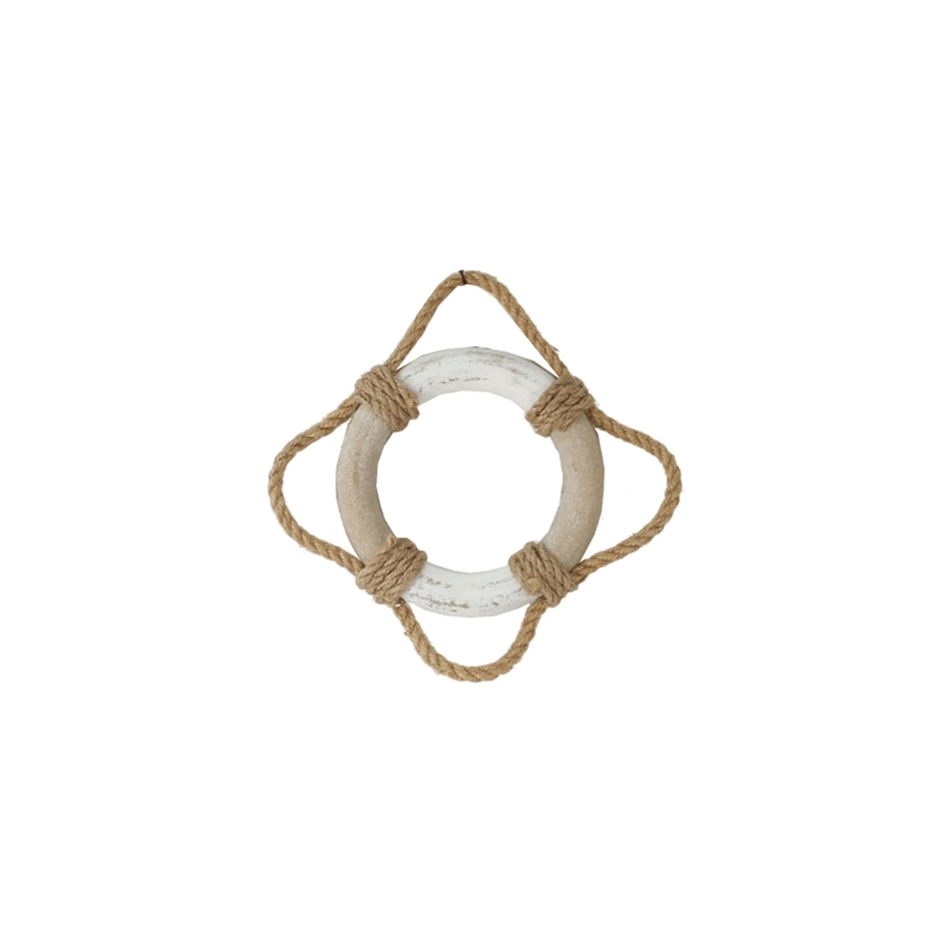 Gerkimex bouée de sauvetage déco bois 14,5x14,5x2,5cm