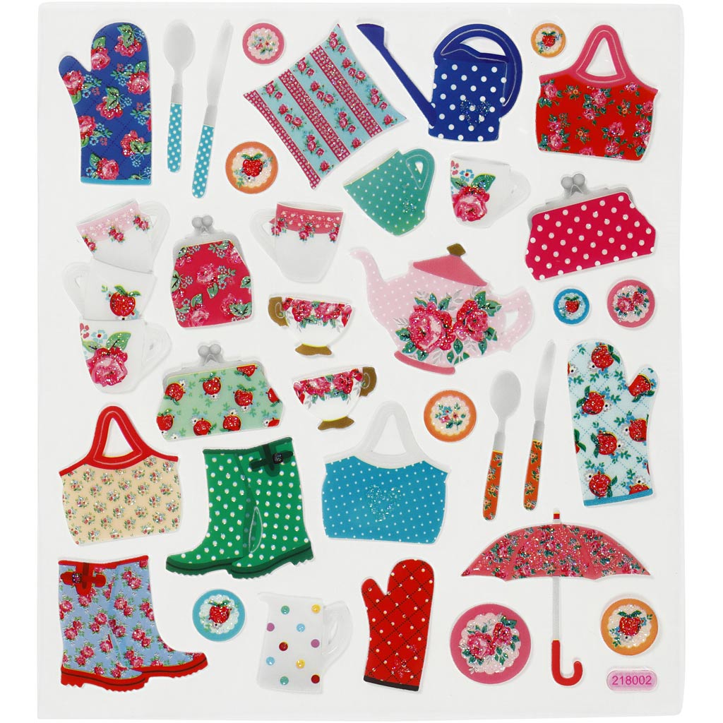 Autocollants Creativ company, vie de jardin, feuille 15x16,5 cm, 1 feuille