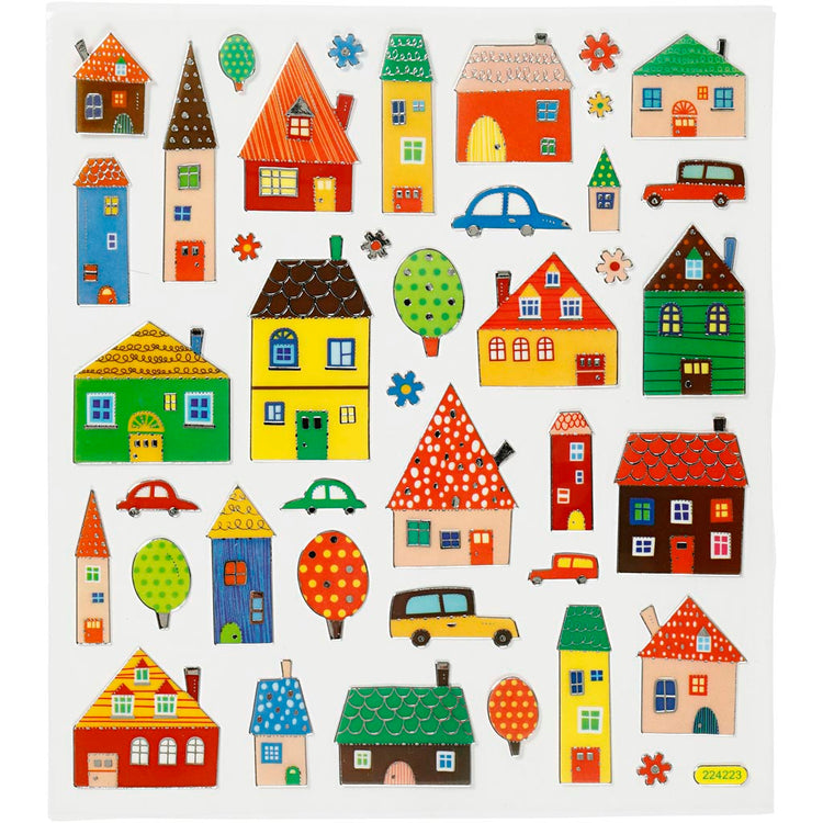 Autocollants Creativ company, ville, feuille 15x16,5 cm, 1 feuille