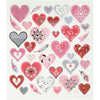 Autocollants Creativ company, coeurs, feuille 15x16,5 cm, 1 feuille
