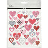 Autocollants Creativ company, coeurs, feuille 15x16,5 cm, 1 feuille