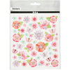 Autocollants Creativ company, fleurs printanières, feuille 15x16,5 cm, 1 feuille
