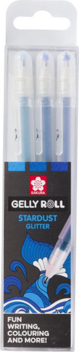 Sakura • stylo gel gelly roll stardust paillettes océan 3 pièces