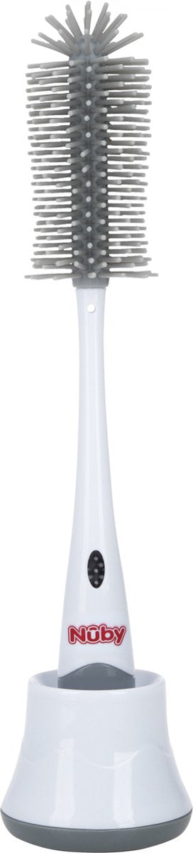 Nûby nuby - goupillon en silicone avec support - gris