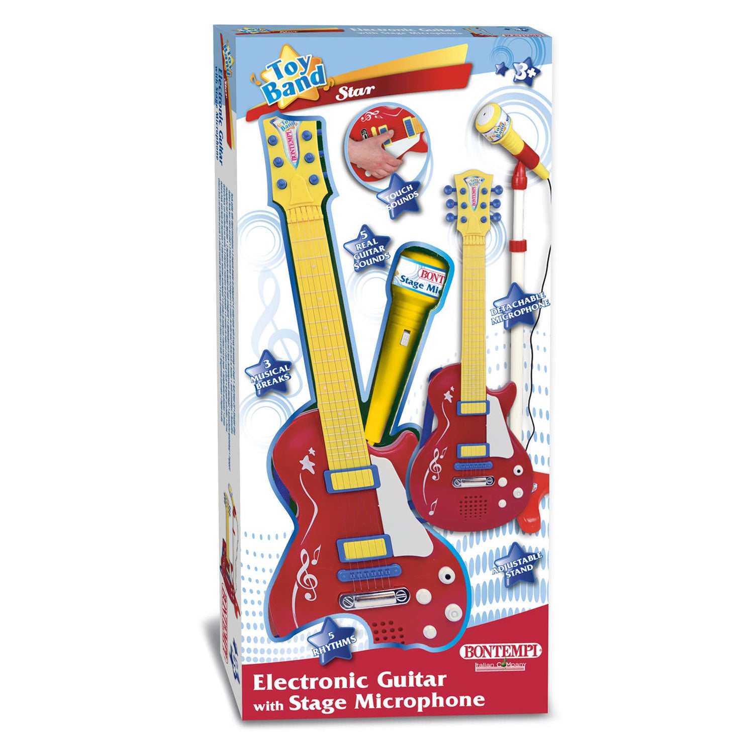 Guitare électrique bonmpi avec microphone de stage