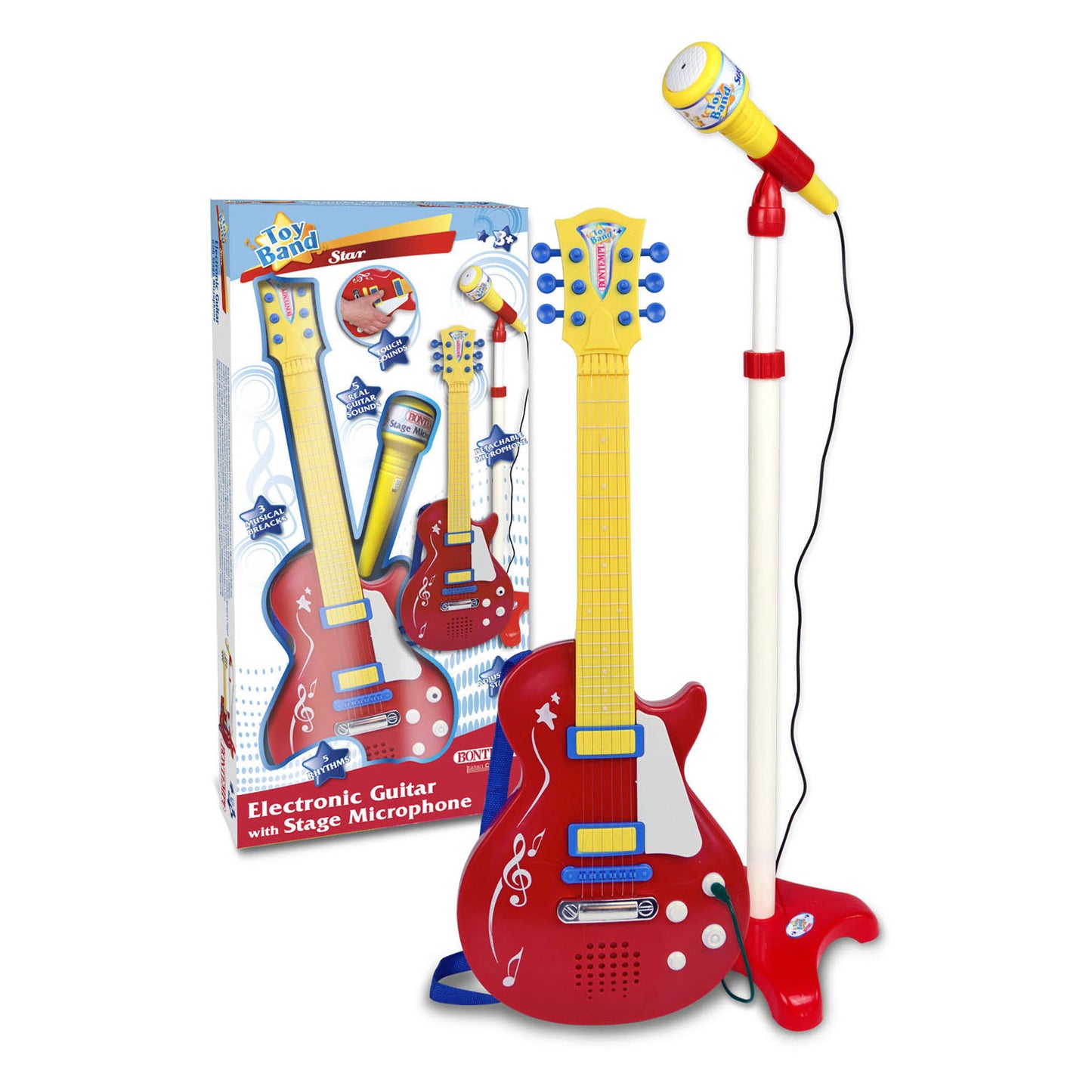 Guitare électrique bonmpi avec microphone de stage