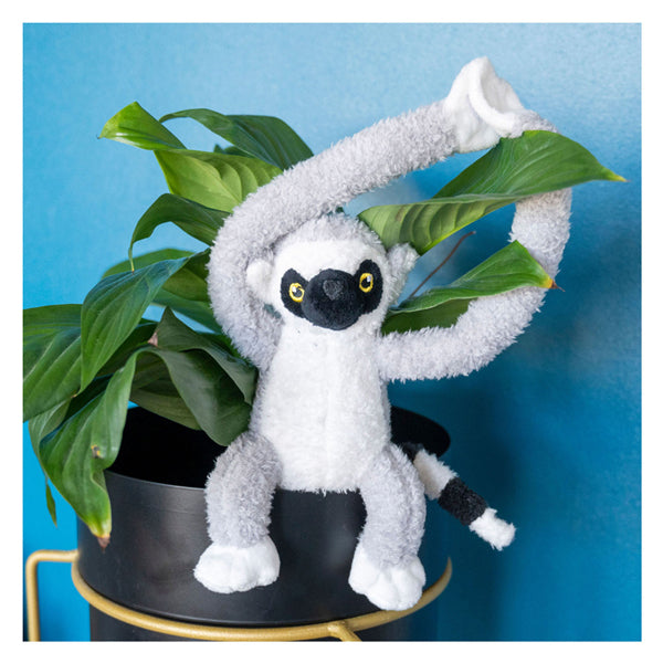 Camarades tactiques câlins lemur maki gris noir